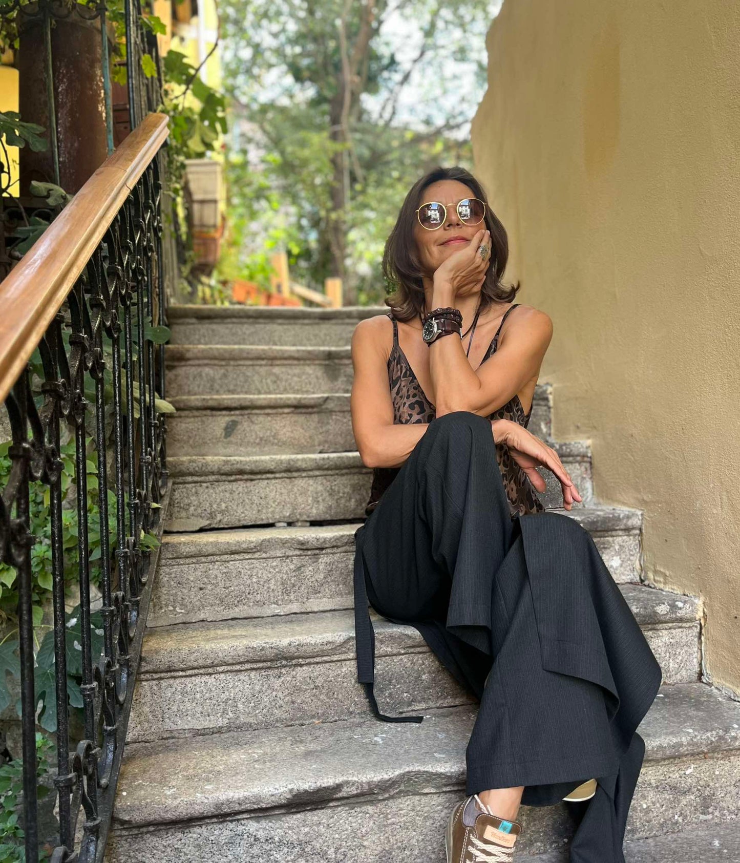 Skirt-pants, black, made of cold wool. We make it in individual sizes.