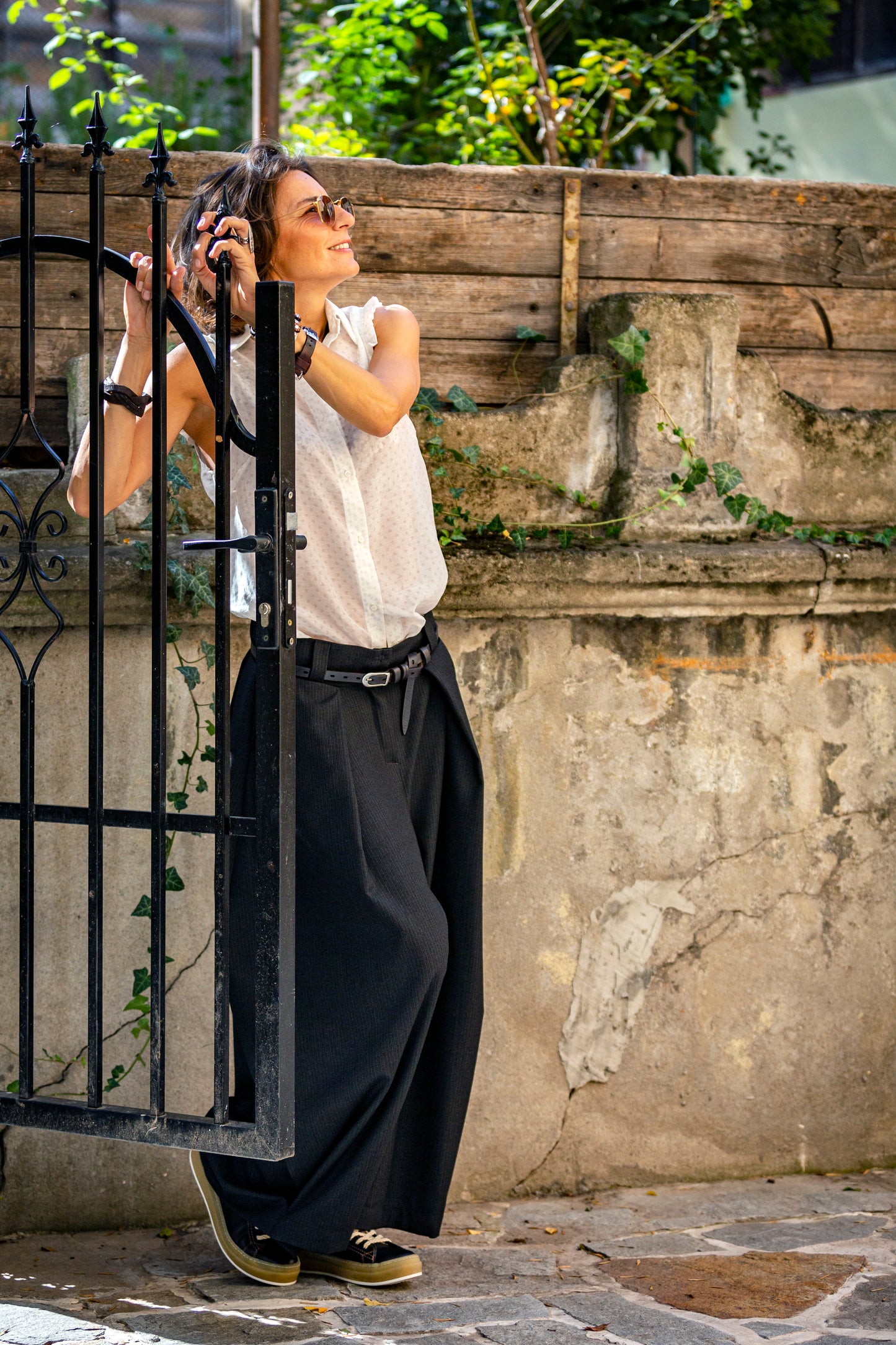 Leather belt / black / LEMNOS