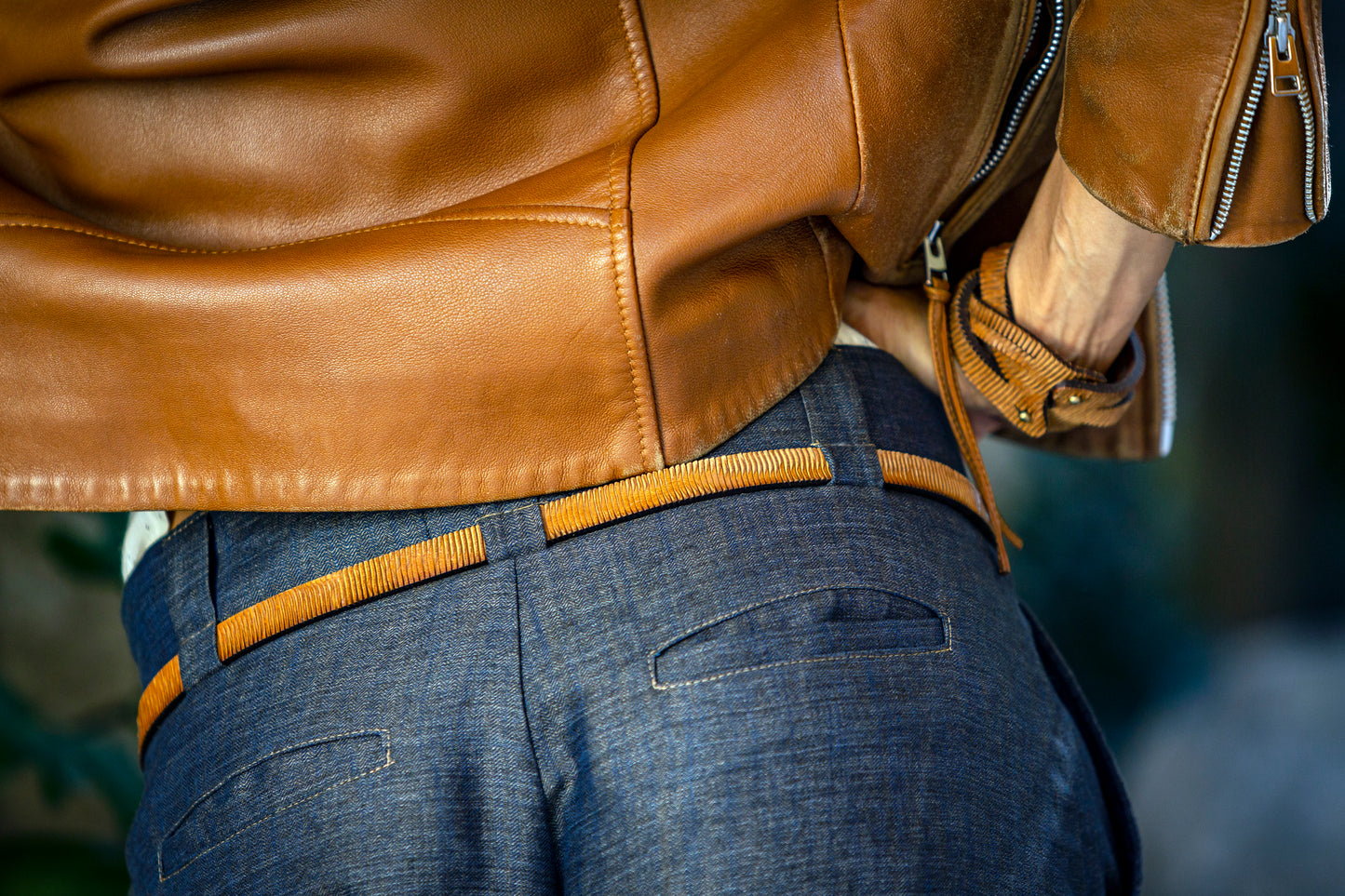 Genuine leather belt / ocher color LEMNOS