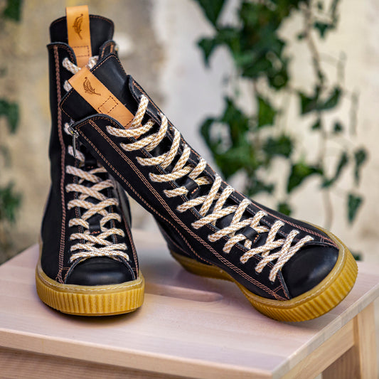 CHIARA black natural leather boots - nappa