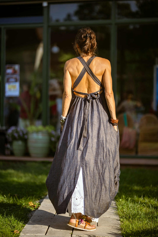 Carmel dress. Viscose/cotton/linen