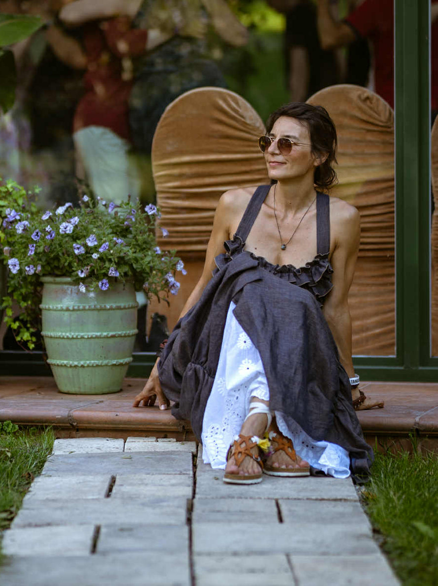 Carmel dress. Viscose/cotton/linen