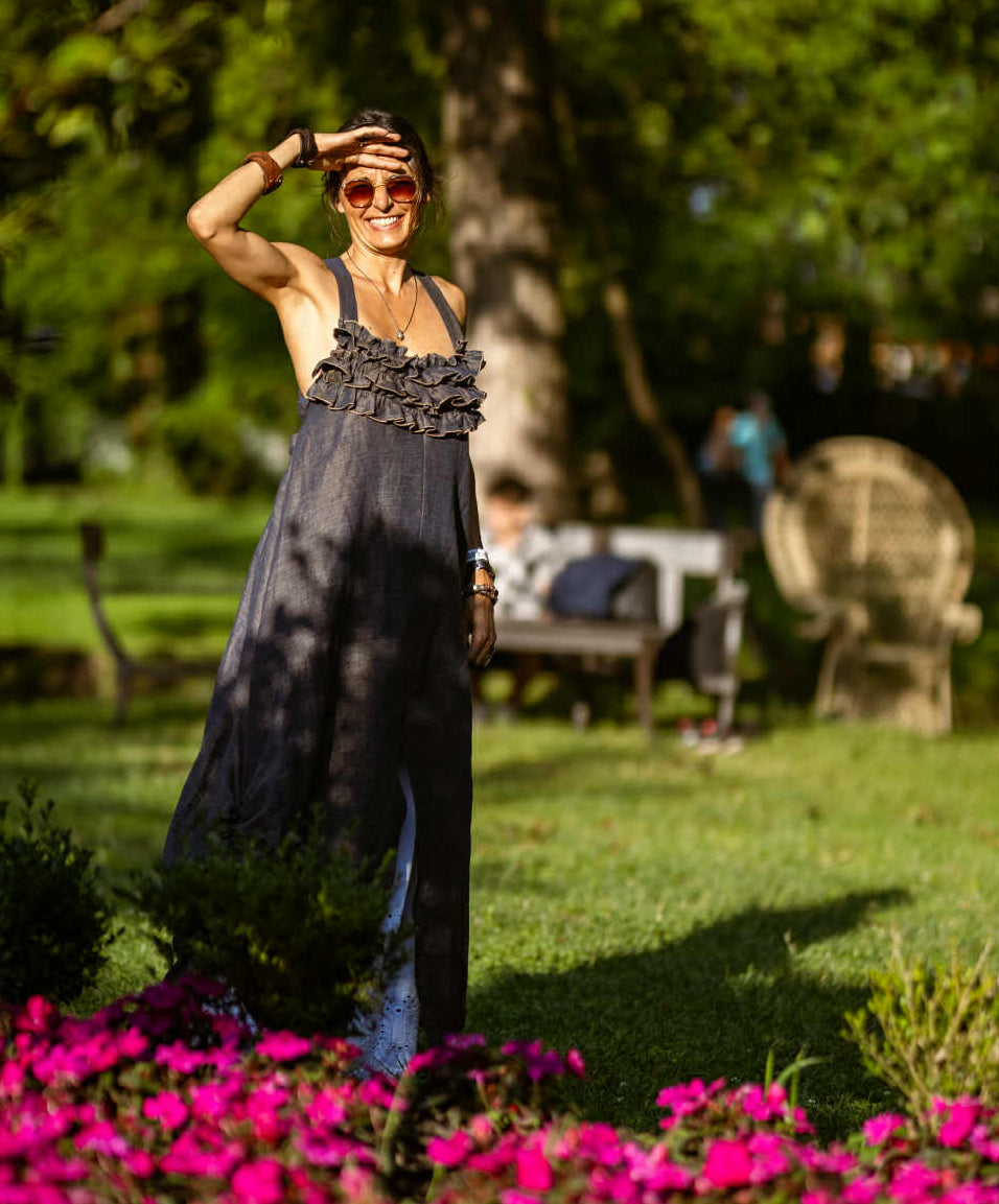 Carmel dress. Viscose/cotton/linen