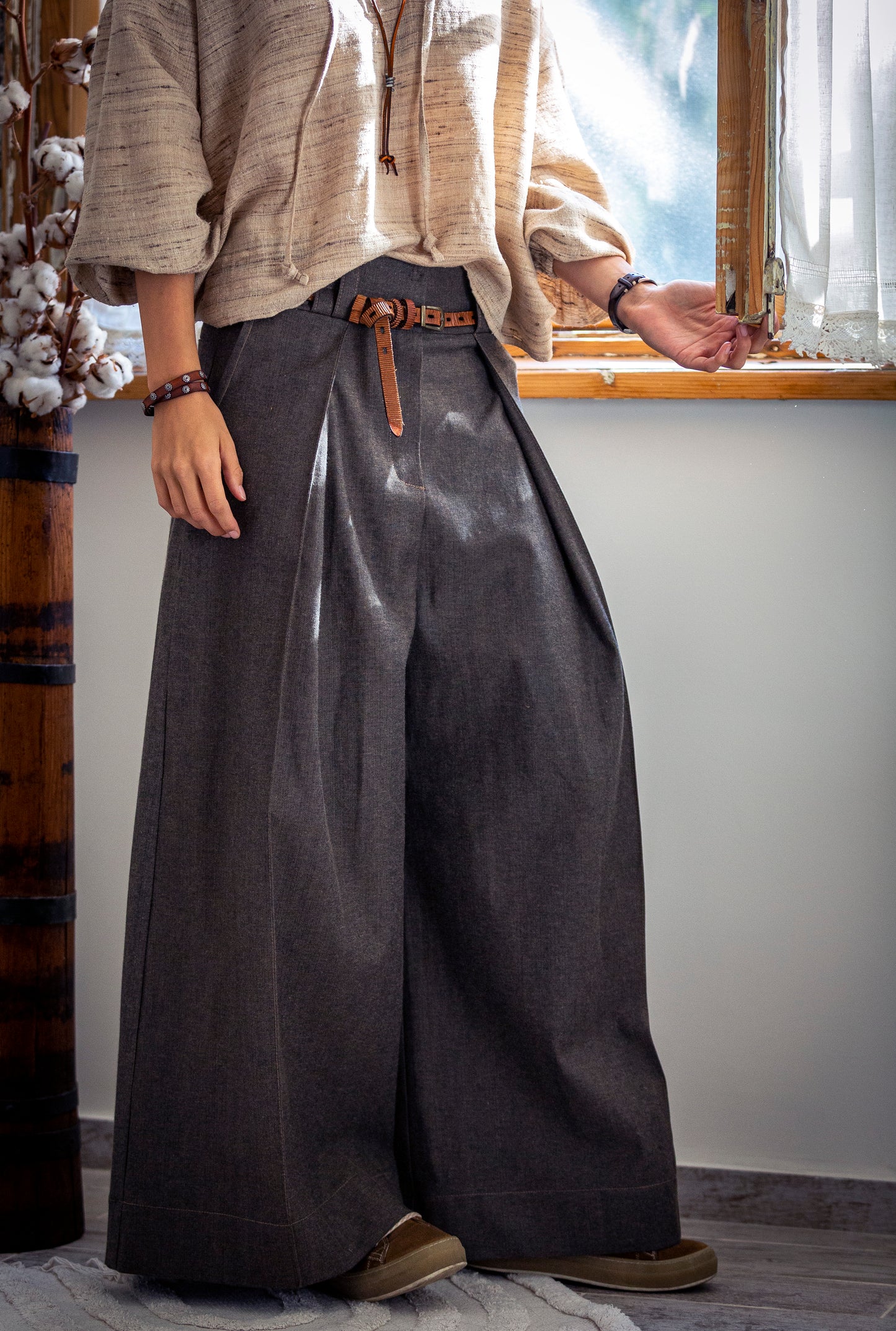 Pants - black from cold wool. We make it according to individual sizes.