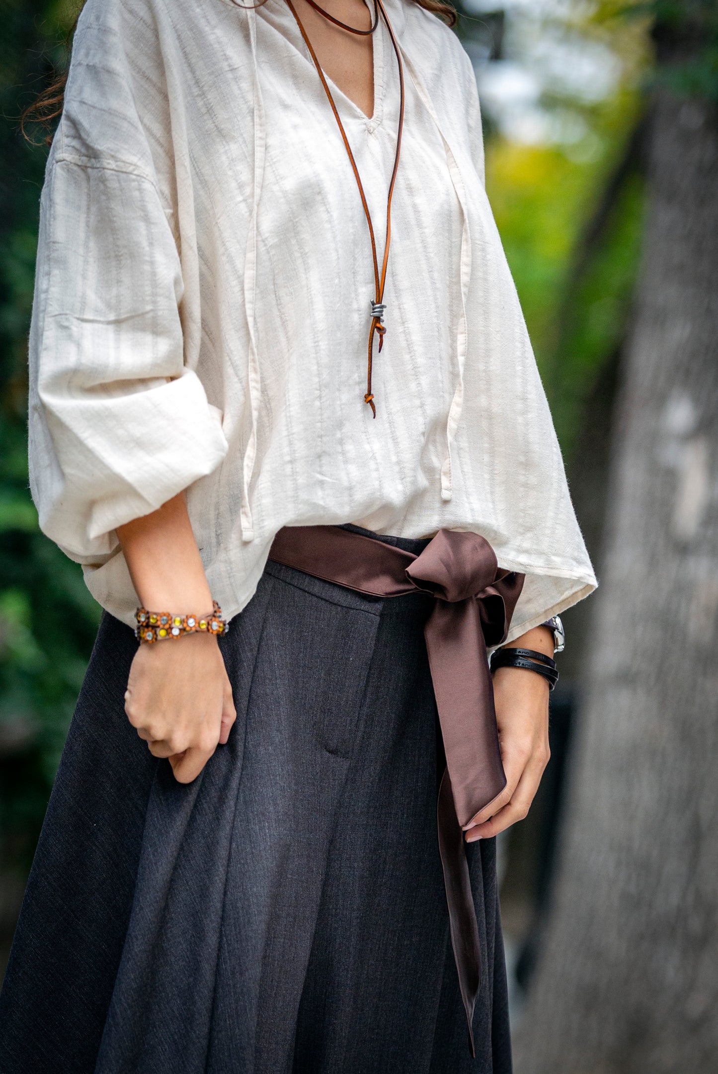 Cloche trousers gray from cold wool. We make it according to individual sizes. 