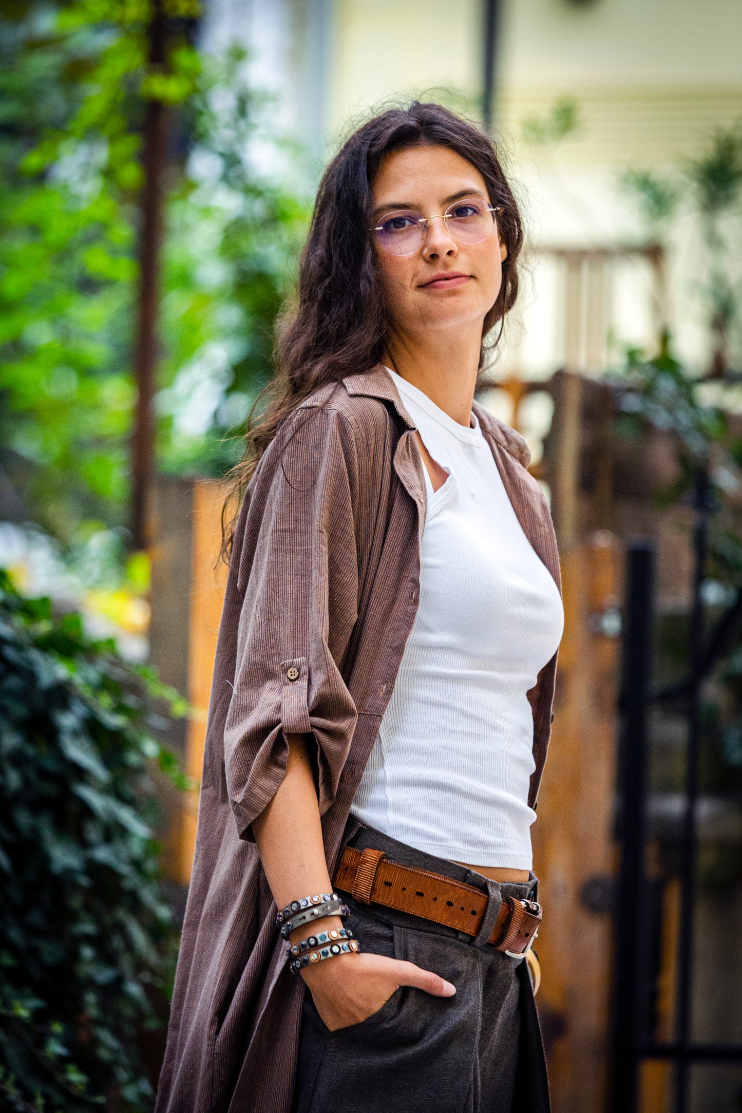 Unisex belt made of genuine calfskin - ocher color SAMOTHRAKI 