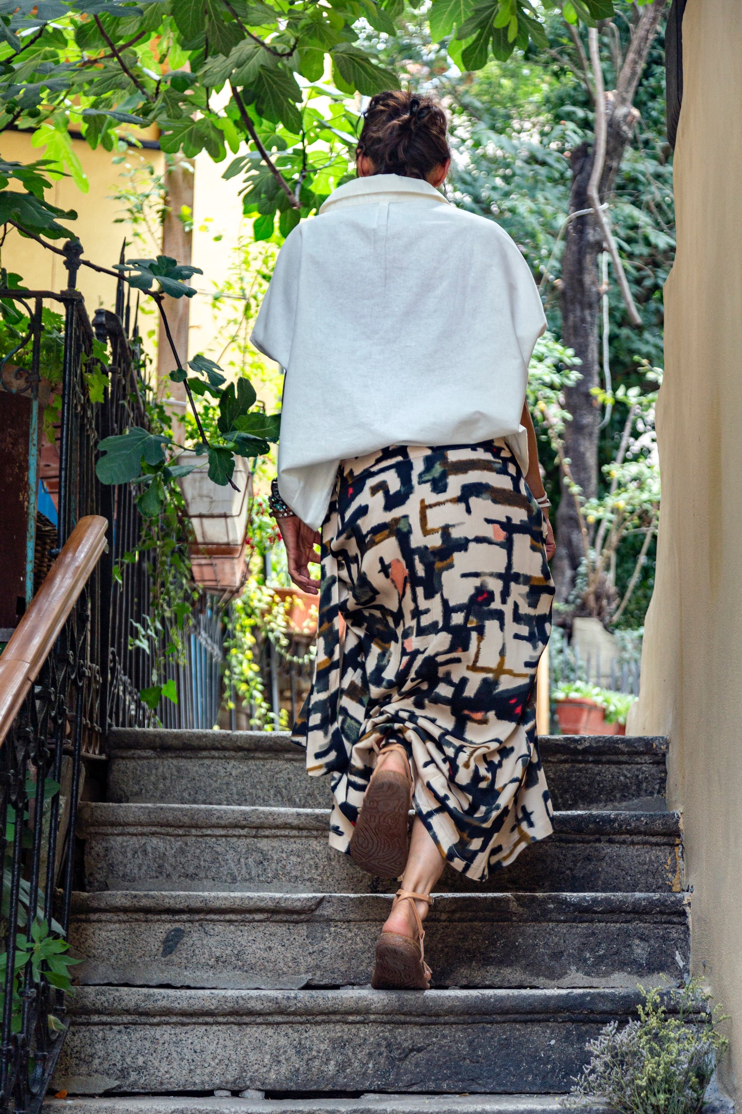 White-ivory linen blouse