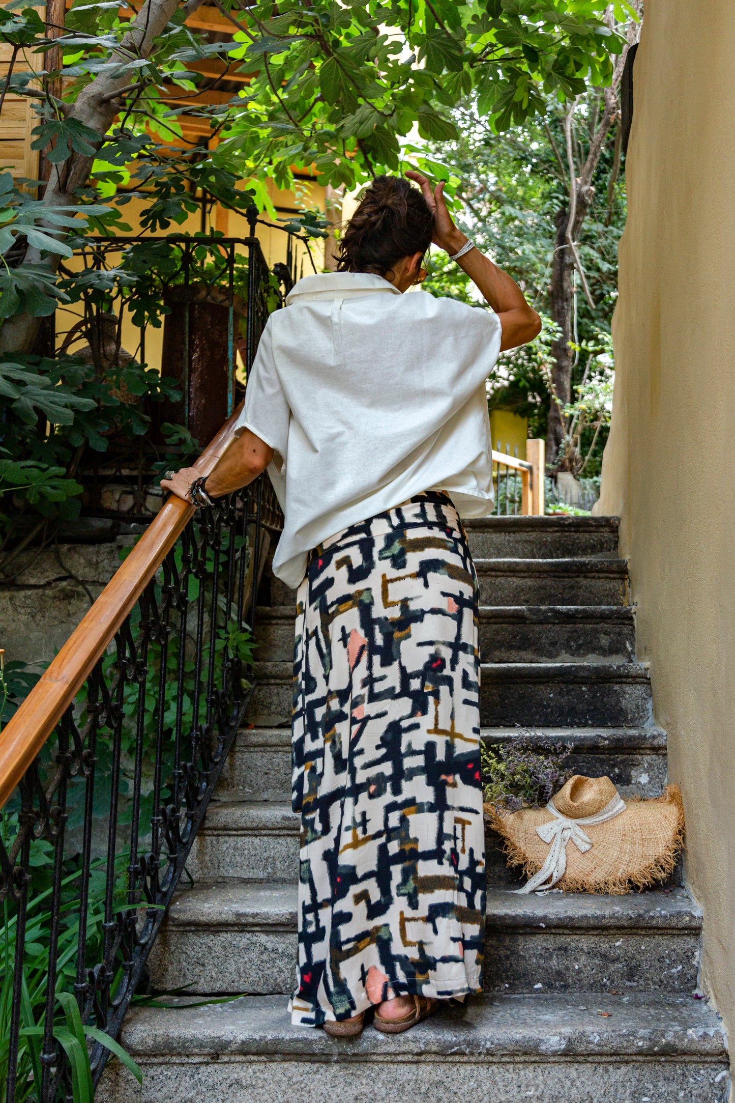 White-ivory linen blouse