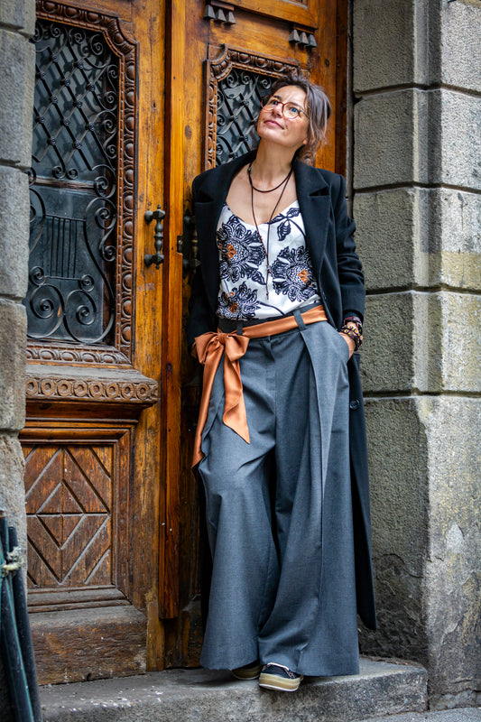 Pants - black from cold wool. We make it according to individual sizes.