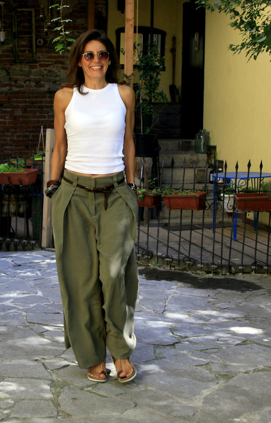 Pants - black from cold wool. We make it according to individual sizes.