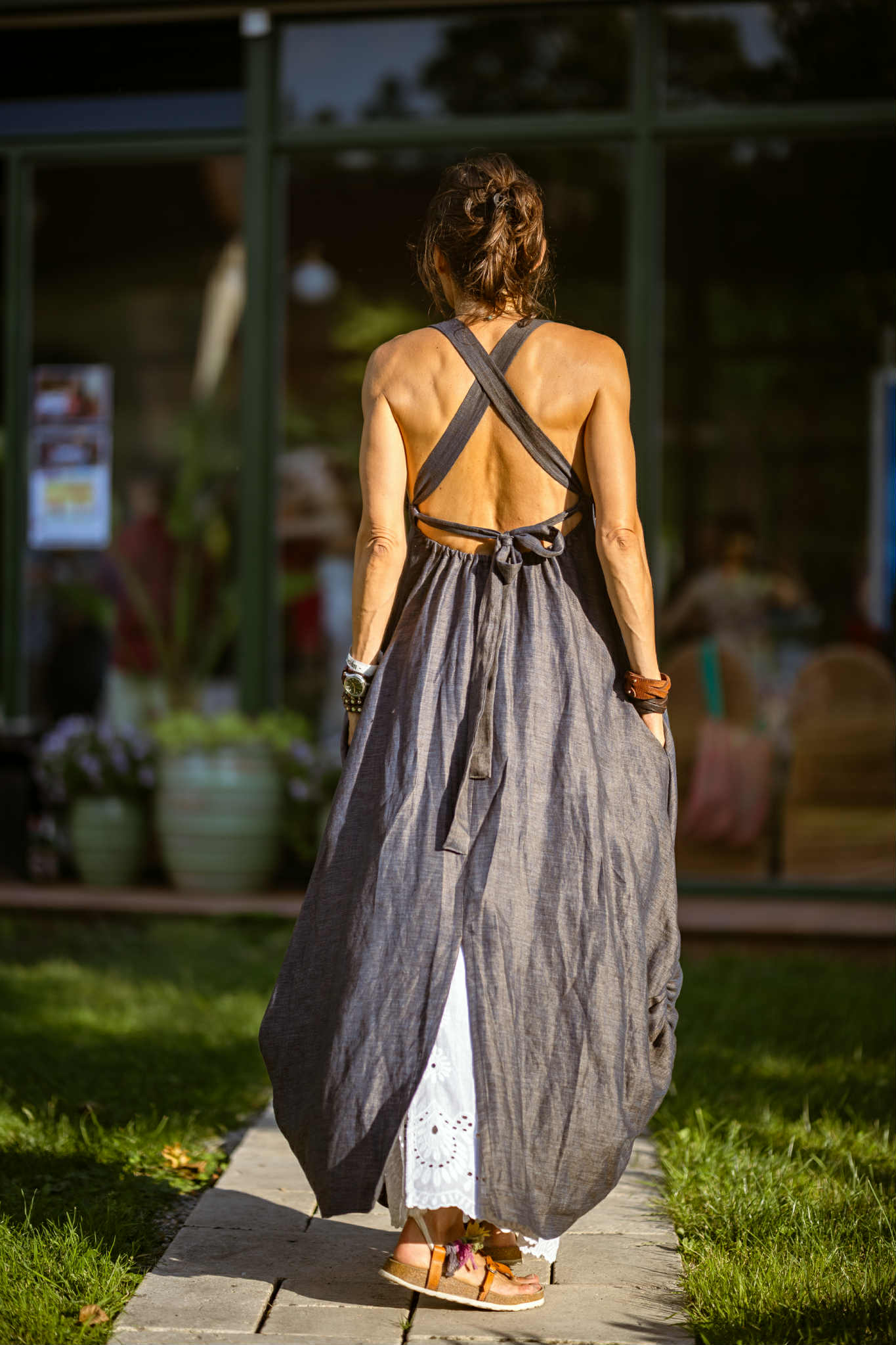 Carmel dress. Viscose/cotton/linen