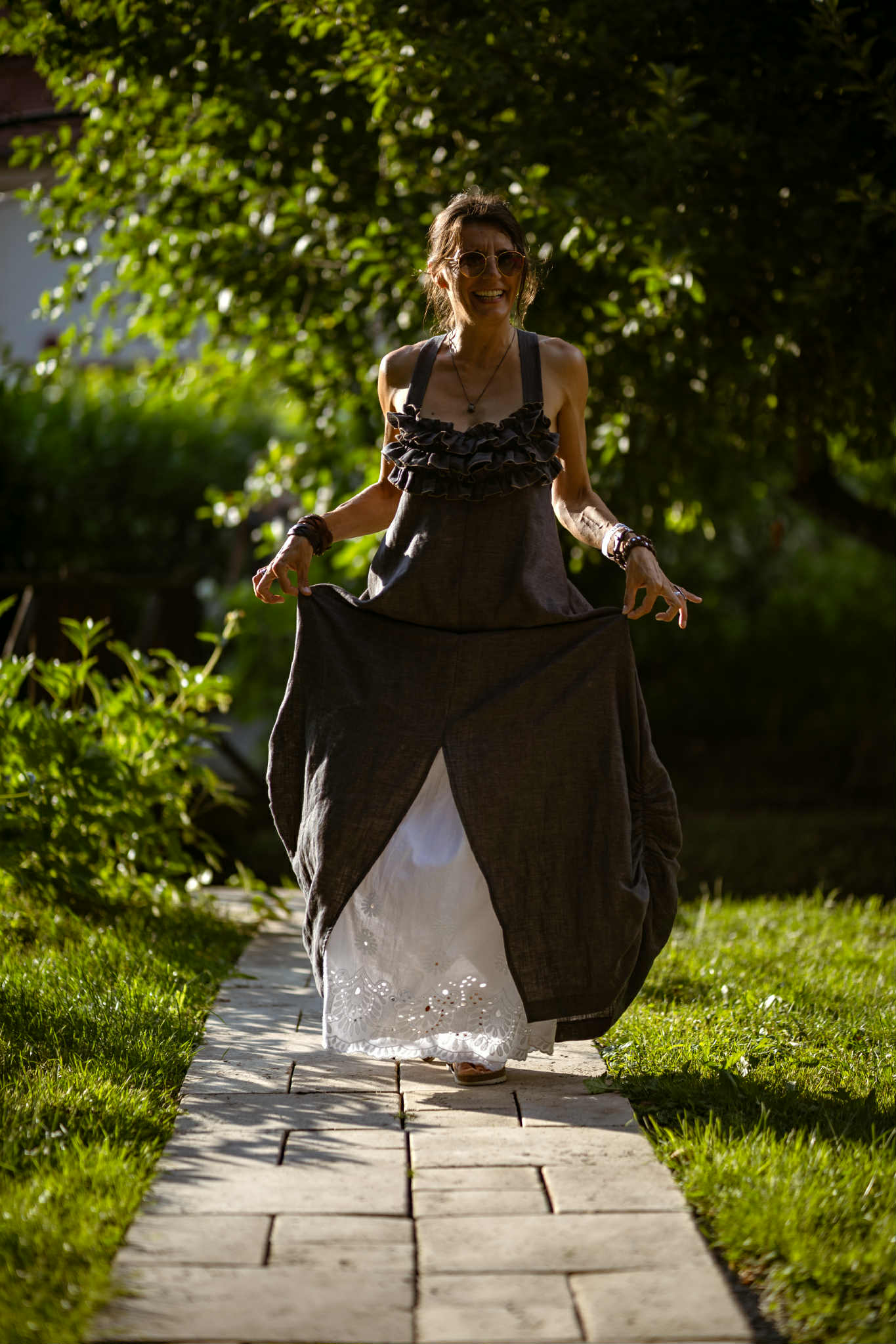 Carmel dress. Viscose/cotton/linen